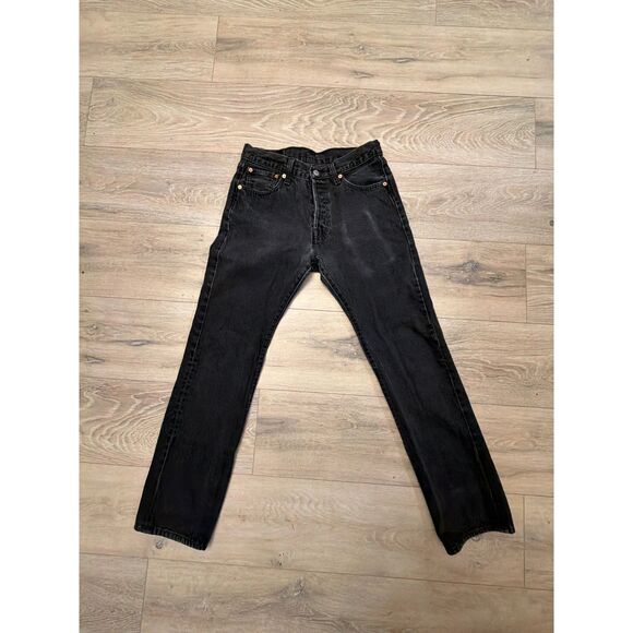 Levi's Other - Levi’s‎ 501 Black Jeans W30 L32 100% Cotton Straight Leg Button Fly